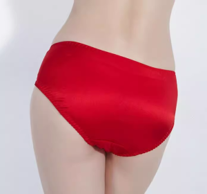Silk Underwear Ladies Low Waist Triangle Pants Antibacterial Breathable Solid Color Red Zodiac Shorts Comfortable Home Clothes