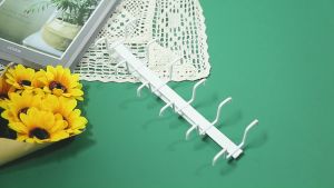 Local 2-3 Days Delivery Multifunction Double Row Hook Rack Wall-Mounted Large Capacity Iron Storage Rack for Kitchen Bathroom Room Rags Cups