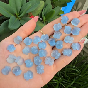 Q1666 Charm túi tiền đá Aqua xanh dương sẵn lỗ 2li+ và ko có lỗ đồng giá cho mệnh Thuỷ và Mộc - Phong Thuỷ TUDO