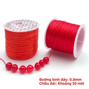 Dây Thun Dẹt 50m 0.8mm Nhiều Màu Dùng Làm Vòng Tay Làm Đồ Thủ Công Chống Mài Mòn Chỉ Nylon Làm Đồ Trang Sức Pha Lê