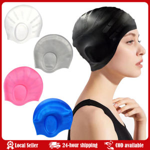 Waterproof Swimming Cap Men Women High Elasticity Ears Protection Silicone Diving Cap For Summer Beach Swimming Diving Caps New