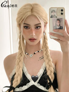 Giữ Màu Vàng Dài Giả Tóc Nữ Giả Đầu Toàn Bộ Giả Tóc Thẳng Phong Cách Ngọt Ngào Giảm Tuổi Tác Làm Đẹp Tóc Giả Tóc Giả