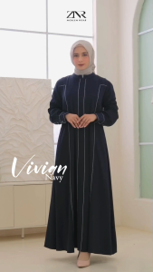 Gamis Wanita terbaru kekinian simple polos mewah daily dress muslim  Vivian Series by ZNR Muslimah