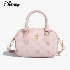 Disney LOTSO Strawberry Bear Series Elegant Womens Original Design Crossbody Bag Fashionable Trendy round Cylinder Boston Bag Handbag Shoulder Bag Handheld Bag