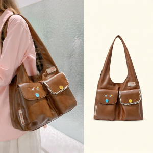 TOUTOU | Gift Large Capacity Commuter Tote Bag For Women Yellow Double-sided and Underarm Wear