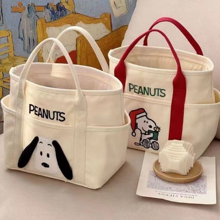 New Cartoon Snoopy Canvas Bag Large Capacity Portable Messenger Bag Simple And Fashionable