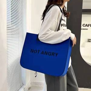Trendy Large Capacity Shoulder Tote Bag Open Mouth Commuter Shopping Bag Fashionable Handbag Casual Non-Woven Fabric Bag