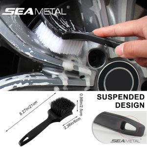 SEAMETAL Car Wheel Cleaning Brush Long Handle Bristle Brush Anti-slip Suspended Design Automotive Tire Engine Washing Brush