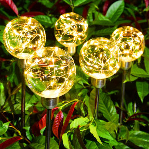 1PC Solar Powered Crystal Globe Pathway Lights - For Garden Patio And Festive Occasions