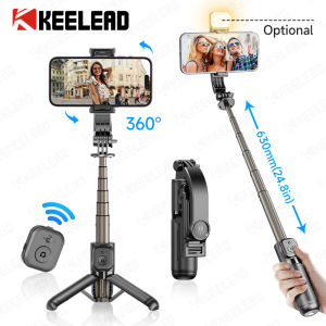 KEELEAD Portable Tripod Selfie Stick Aluminum Rod Detachable Cellphone Holder for Iphone Android Phone Shooting Vlog
