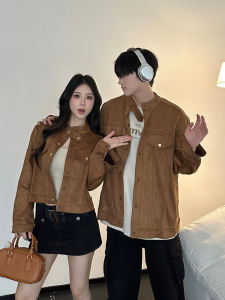 Fancy Couple Wear Autumn New Arrival Special-Interest Design Casual Jacket Mens and Womens Suede Baggy Coat Long and Short