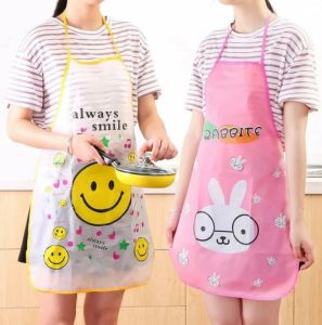 Celemek Karakter Anti Air Waterproof Apron Masak Lukis Transparan