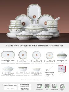 JINGDEZHEN | Attractive Ceramic Dinnerware Set Home Moving Gift Jingdezhen