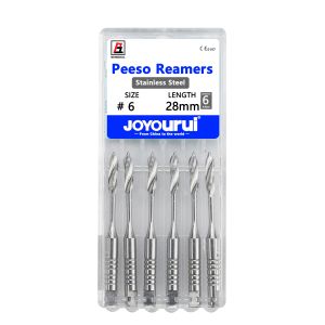 Bộ Dụng Cụ Nạo Tủy Răng 6 Món # 1-6 Dụng Cụ Mài Răng Endo Bằng Thép Không Gỉ Glidden 28mm/32mm Dùng Cho Máy Nha Khoa