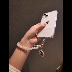 Tali Lanyard Gelang Rantai Manik-Manik Mutiara untuk Casing HP Universal SM02 SM01