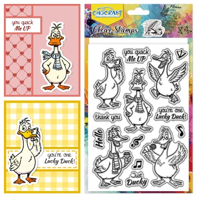 PVC Plastic Clear Stamps for DIY Scrapbooking Photo Album Decorative Cards Making Duck 160x110mm