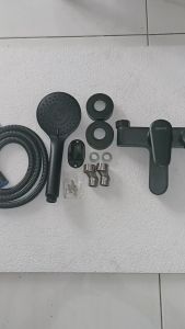 [ FERRUM ] Kran Bathtub Keran Mixer Panas Dingin A-130B Hitam Anti Karat + Komplet Shower