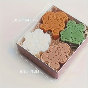 4-piece Christmas Series festive scented candles - Christmas decorations suitable for New Year festive fireplaces soy wax