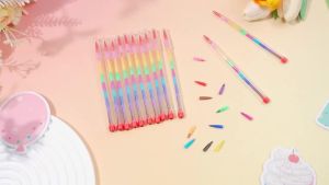 10Pcs Stackable Crayon Set 11 Colors Pencils Colorful Party Favors DIY Mini Rainbow Crayons Pens School Office Supplies