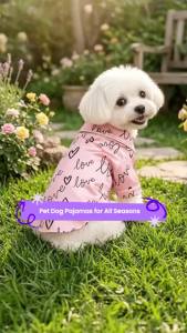 Dog Heart Pattern Shirts Soft and comfortable Dog Shirt Pajamas Pets Clothes for Small Dogs Cats