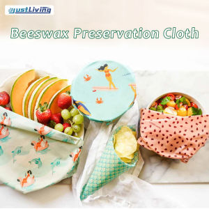 JustLiving 3/4 Packs Reusable Beeswax Material Food Wrap - Organic/ Sustainable/ Biodegradable/ Zero Waste/ Plastic-Free/ Eco-Friendly Food Storage - Multiple Patterns