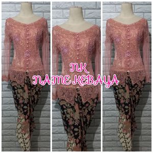 set kebaya pesta kebaya abg kerah sabrina kebaya modern + longtorso dan rok lilit