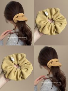 Mùa Thu Đông Mới Lười Biếng Phong Cách Vòng Tóc Du Lịch Dây Buộc Tóc Thấp Kẹp Tóc Vòng Bánh Bơ Phong Cách Mới Chất Lượng Cao