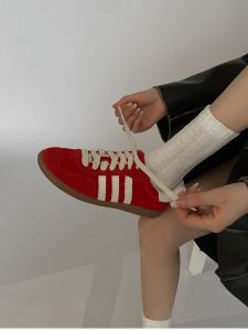 Cocosy Cowhide Dequan Shoes Womens Casual Comfortable Splicing Flat Shoes Fashionable Slimming Leisure Single Shoes