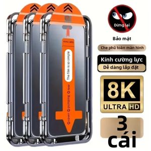 ZUIDID | 3 Miếng Dán Bảo Vệ Màn Hình Chống Gián Điệp Cho iPhone 17 Pro Max 16 15 14 13 12 11 16e Mini XR Kính Cường Lực Chống Bụi Dễ Dàng Lắp Đặt