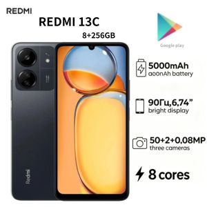 Redmi | 2026 new Redmi 13C Global Version Dual SIM Smartphone 8GB RAM 256GB 6.74 Inch HD Large Display Long Lasting Battery Mobile Phone