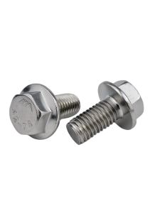 Hex Head Flange Face Bolts - without Teeth 304 Stainless Steel GB5789 Flat Bottom Hex Head Screws M6 Hardware Fasteners