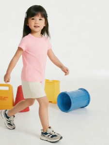 Kids High Quality Cotton Plain T-shirt Color Pink & orange Pure Organic for Kids Boys and Girls 1-9 Years Old