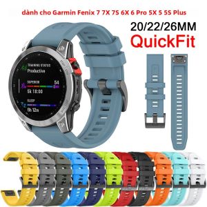 Dây Đeo Mềm Bằng Silicon Tương Thích Với Garmin Forerunner 945/935 Fenix ​​3/3HR/5/5S/5Plus/6/6X/6Pro - Dây Đeo Cổ Tay Có Thể Điều Chỉnh 20mm 22mm 26mm