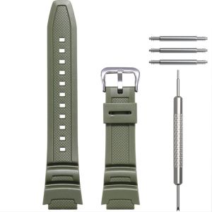 Resin strap suitable for Casio AE1200 AE-1100 MRW200H W-735 SGW200h/300h/400h mens outdoor sports waterproof strap