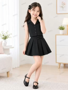 FFM Summer Casual Girl Teen Pleated Skirt with Bow and Top Set Terno  - top and skirt - plain color - current trend - best seller top - super ganda - ganda ng quality - effortless easy to wear - simple  - cute item - fabric from abroad - cotton fabric -