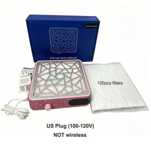Diamond Nail Dust Collector Ultra Thin Design Strong Suction Vacuum Cleaner Low Noise Manicure Tool with 100pcs Filter Cotton