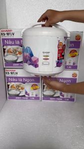 Nồi cơm điện Sharp 1.8 lít KS-18TJV chính hãng 100% trưng bày mới 99% - 4-6 người ăn-Công suất:700 W Lòng nồi chống dính-SX Vietnam-Bảo Hành 12 Tháng
