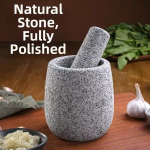 Handmade Natural Stone Garlic Mortar