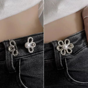 2ชุดดอกไม้โลหะเอวปรับได้กระชับตกแต่งแบบมองไม่เห็นกางเกงกระโปรงคู่ขนาดเปลี่ยนจากขนาดใหญ่ไปเล็ก