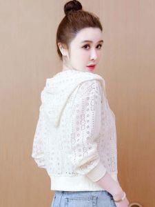 Lightweight Short Hooded Womens Sun Protection Jacket Summer Commute Style Zipper Closure Long Sleeve Loose Fit Fashion