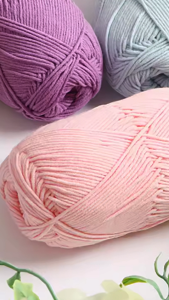 (พร้อมส่งในไทย🇹🇭) ไหมพรมสีล้วน 4 ply ไหมถักโครเชต์ นิตติ้ง ไหมนุ่ม 50g