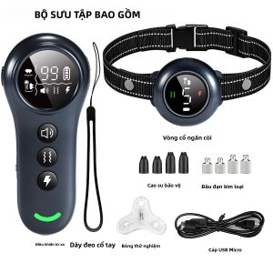 Dây Huấn Luyện Chó Thông Minh 2 Trong 1 Tự Động Chống Sủa Chống Sốc Chống Nước IP67 Có Thể Điều Chỉnh Độ Nhạy