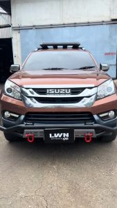 กันชนหน้าออฟโรด MU-X 2012-2019 กันชนหน้าเหล็กเสริม กันชนเหล็กดำ อีซูซุ มิว-เอ็กซ์ กันชน Off Road กันชนหน้าเหล็ก LWN4x4