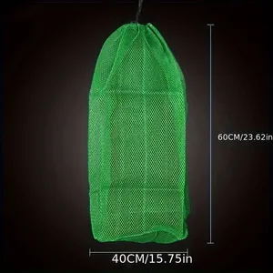 1pc Portable Thickened Foldable Fishing Bag Nylon Fish Net Bag Fish Bag Fine Mesh Fish Net Bag