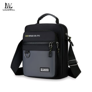 LouisWill กระเป๋าสะพายข้างผู้ชายกระเป๋ากระเป๋าสะพายไหล่กันน้ำแฟชั่นกระเป๋าหิ้วกระเป๋าโทรศัพท์กระเป๋าธุรกิจกระเป๋าเดินทางความจุขนาดใหญ่กระเป๋าลำลองน้ำหนักเบากระเป๋าถนนกีฬาสันทนาการ