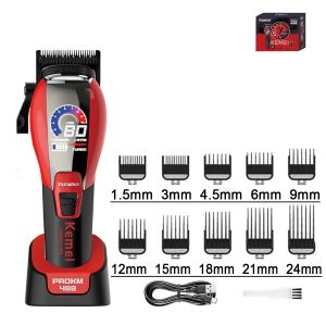 Kemei | Máy Cắt Tóc Chuyên Nghiệp Kemei KM-488 Máy Cắt Tóc Thiết Kế DLC Có Thể Sạc Lại Với Màn Hình Màu TFT HD Dành Cho Nam Giới Lưỡi Dao Bằng Thép Không Gỉ