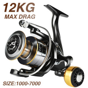 BILLINGS Fishing Spinning Reel High Quality All Metal Spool&Grip 12KG Max Drag 5.2:1 Saltwater Freshwater Spinning Reel