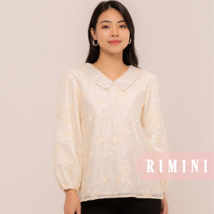 RIMINI - Blus Lengan Panjang Balon Casual Embroidery Long Sleeves Size S-XL - Malaika Top 3012