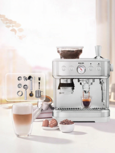 Philips | เครื่องกรองกาแฟแบบอัตโนมัติขนาดเล็ก Philips Twin Star Capsule Grinding 2218 2 จมูก 2 ปี คุณภาพสูง สำหรับบ้าน