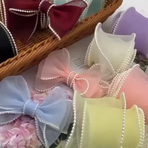 4.5M/Roll Pearl Fishtail Yarn Ribbon Romantic DIY Gift Bouquet Wrapping High Quality Wavy Ribbon